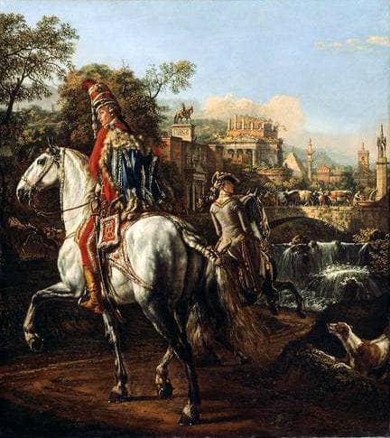 A Hussar on horseback by Bernardo Bellotto — Oil Painting Reproduction