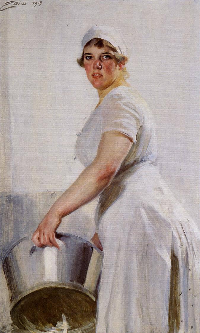 A Kitchen Maid by Anders Zorn — Oil Painting Reproduction