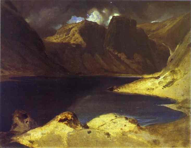 A Lake Scene Effect of a Storm by Edwin Henry Landseer — Oil Painting Reproduction