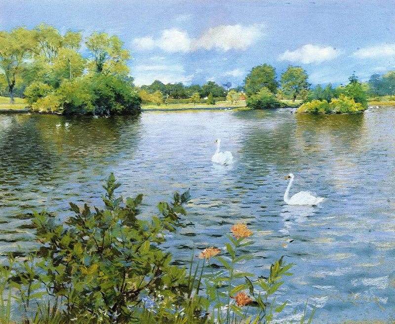 A Long Island Lake by William Merritt Chase — Oil Painting Reproduction
