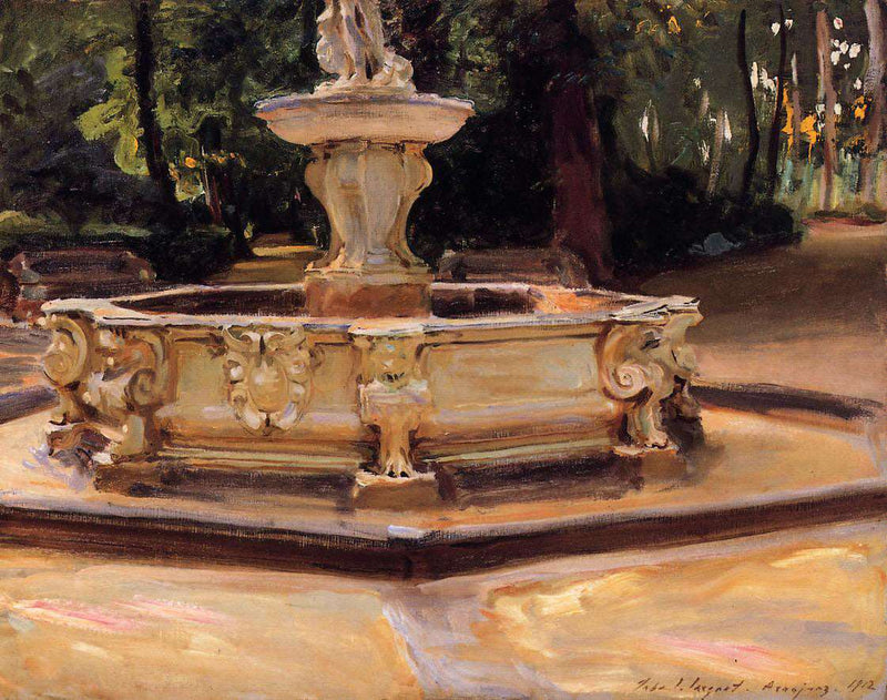 A Marble fountain at Aranjuez, Spain by John Singer Sargent — Oil Painting Reproduction
