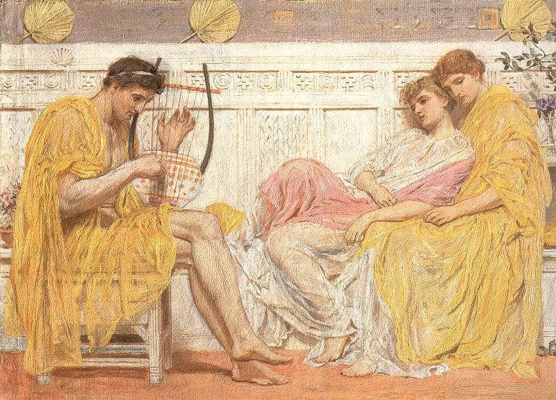 A Musician by Albert Joseph Moore — Oil Painting Reproduction