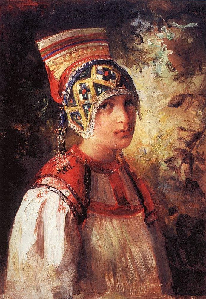 A peasant woman by Vladimir Makovsky — Oil Painting Reproduction