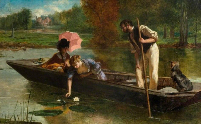 A Pleasant Spot on the Thames by Marcus Stone — Oil Painting Reproduction