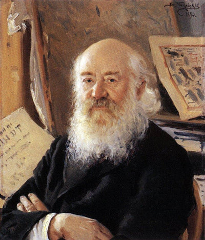 A portrait of Dmitry Rovinsky in home office