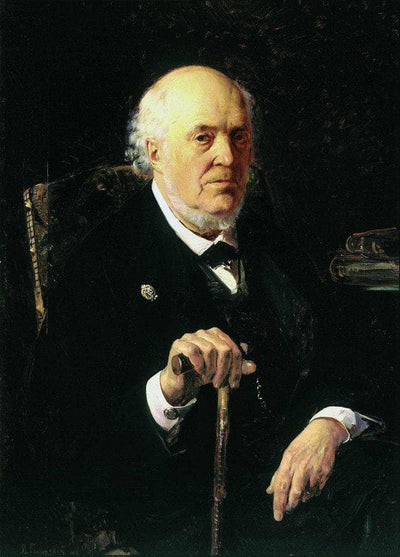 A portrait of E. I. Makovsky in entryway