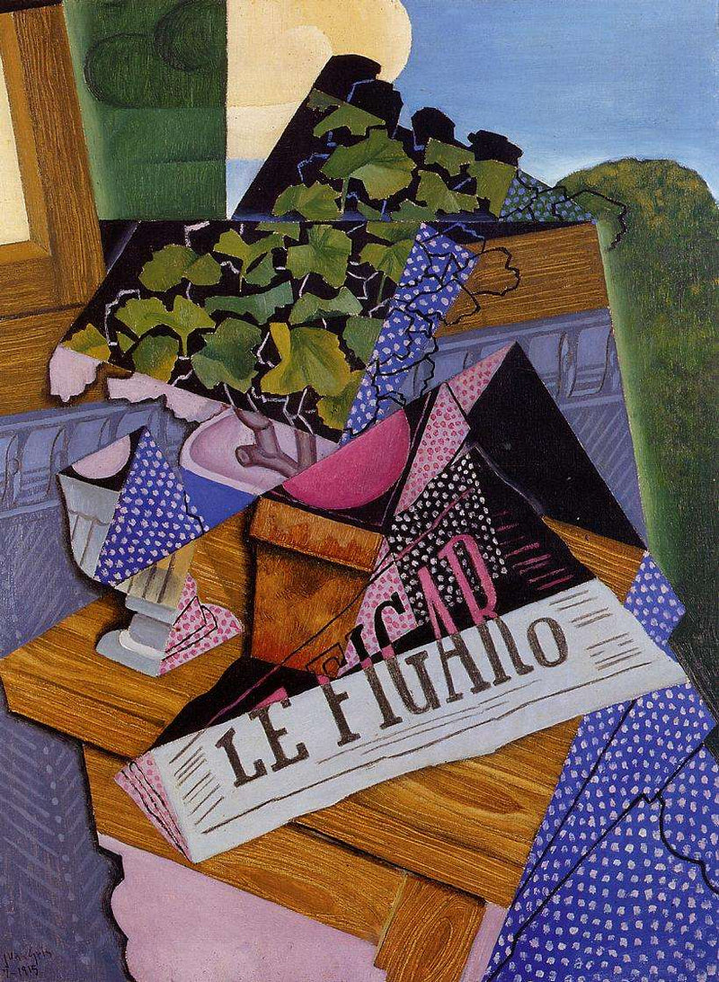 A Pot of Geraniums by Juan Gris — Oil Painting Reproduction
