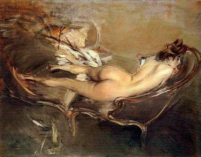 A Reclining Nude on a Day-Bed in modern living room