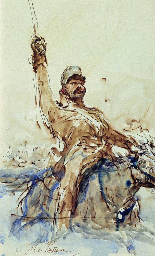 A Rider by Ilya Repin — Oil Painting Reproduction