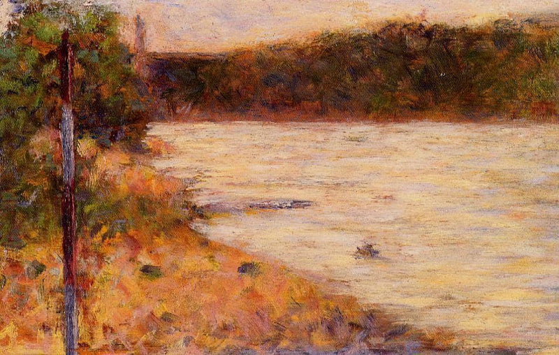 A River Bank (The Seine at Asnieres) by Georges Seurat — Oil Painting Reproduction