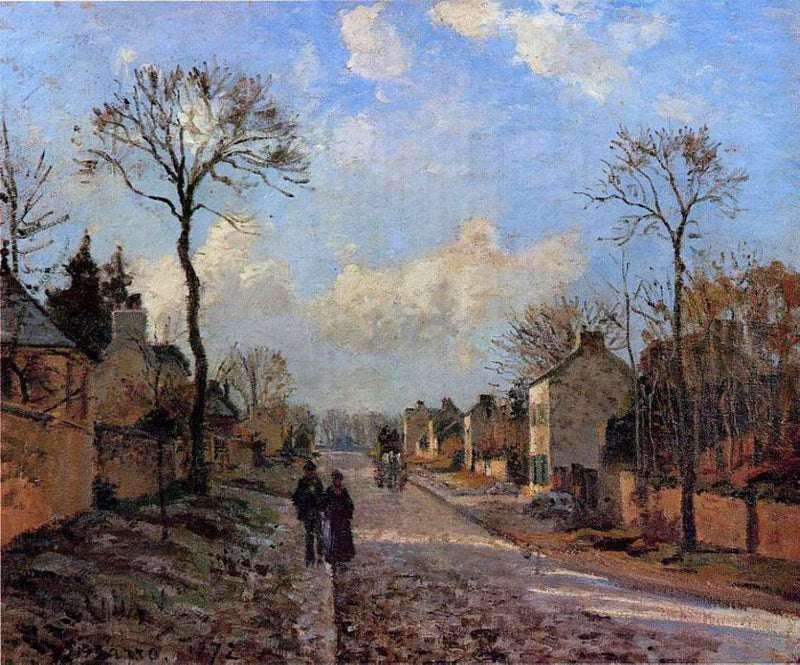 A Road in Louveciennes by Camille Pissarro — Oil Painting Reproduction