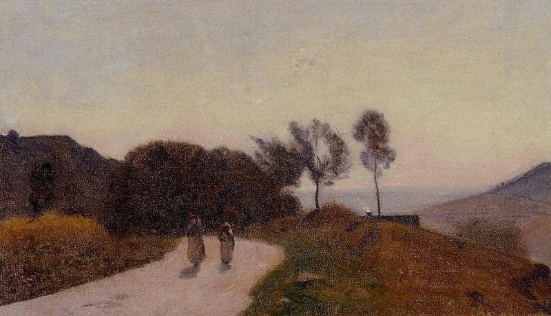 A Road in the Countryside, Near Lake Leman by Camille Corot — Oil Painting Reproduction