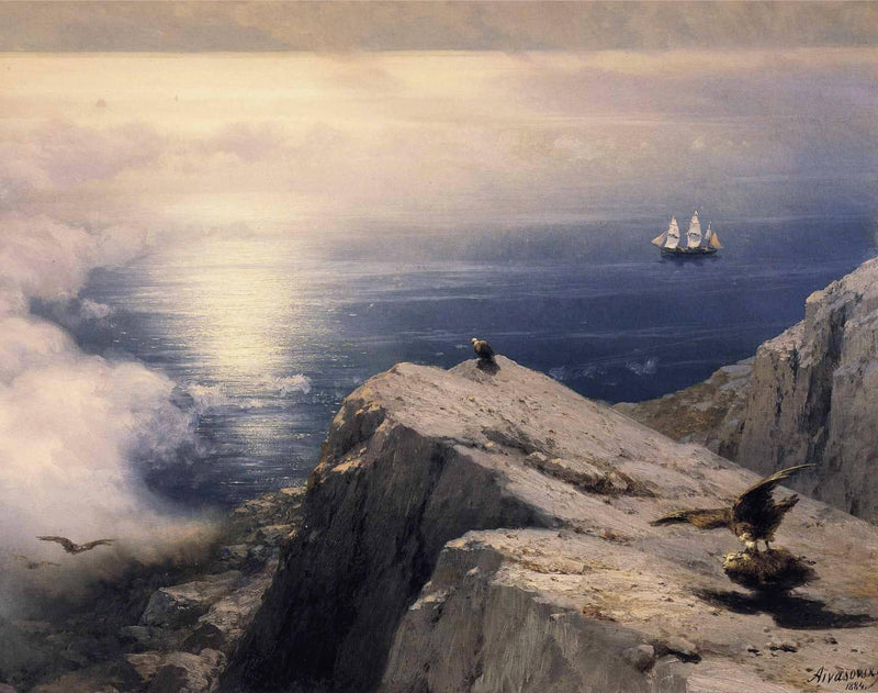 A Rocky Coastal Landscape in the Aegean by Ivan Aivazovsky — Oil Painting Reproduction