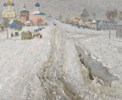 A Russian Town Under the Snow in study