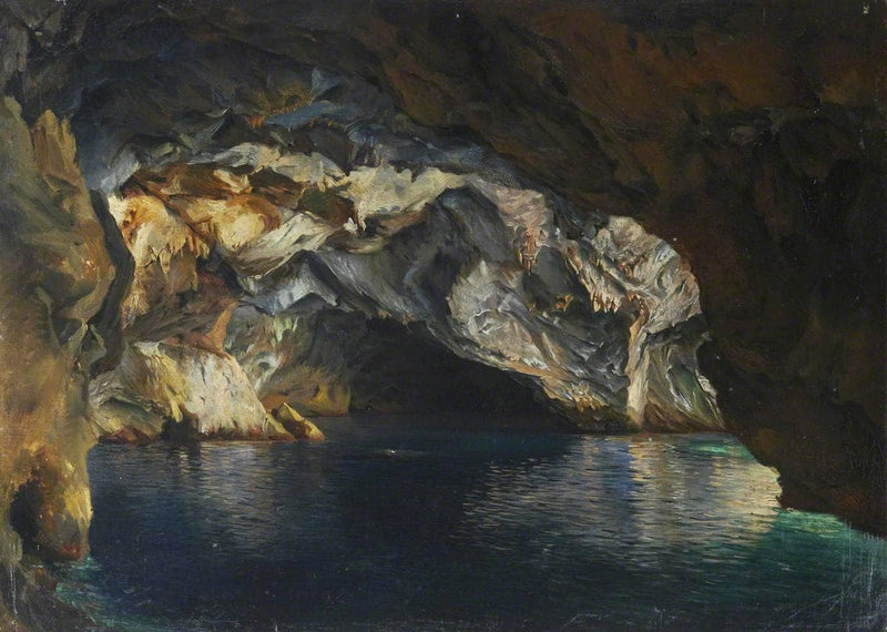 A Seaside Grotto near Palermo by Thomas Stuart Smith — Oil Painting Reproduction
