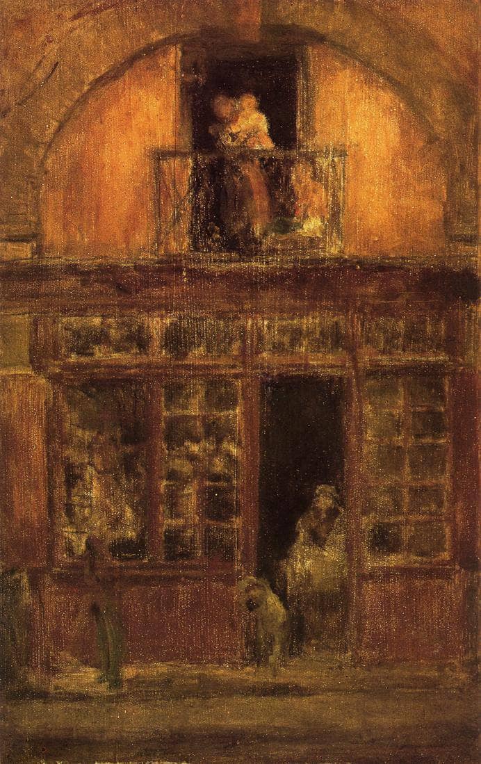 A Shop with a Balcony by James McNeill Whistler — Oil Painting Reproduction
