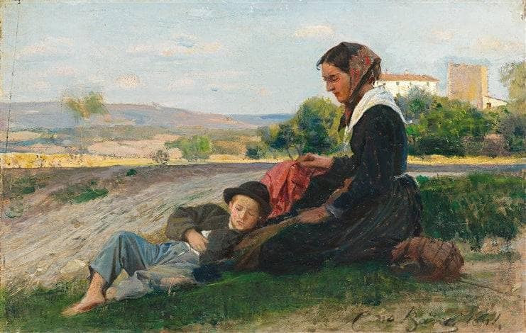A short break by Cristiano Banti — Oil Painting Reproduction