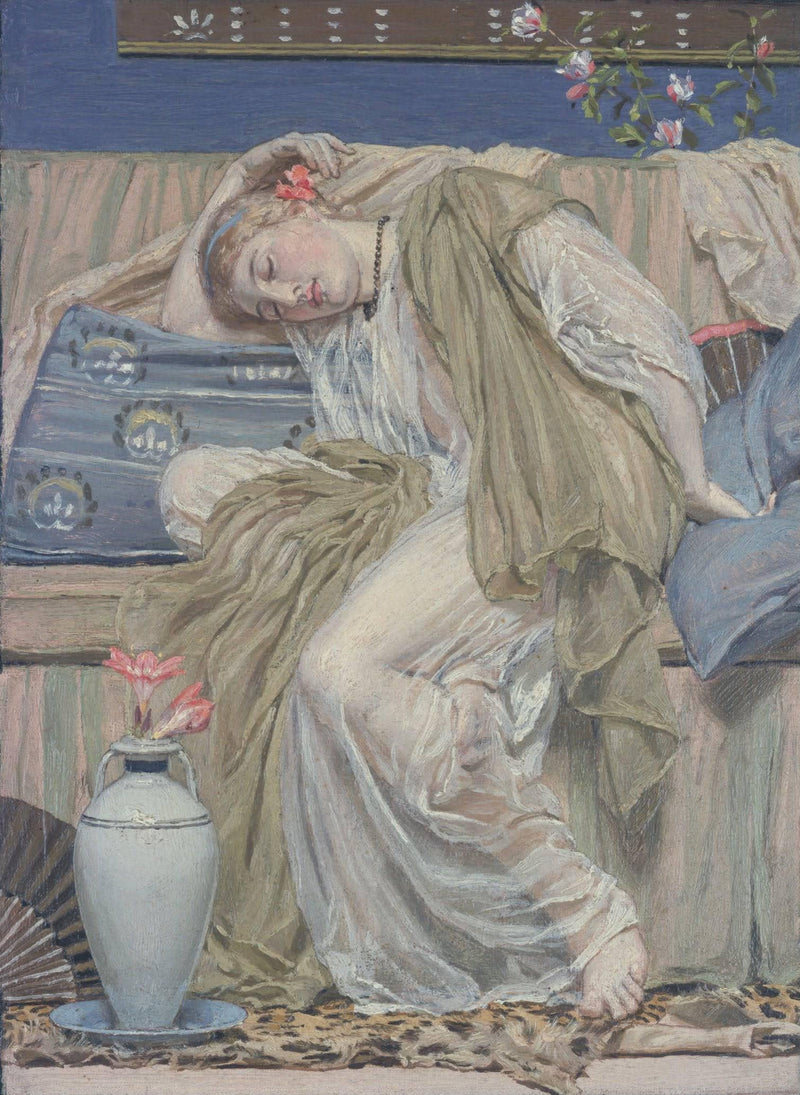 A Sleeping Girl by Albert Joseph Moore — Oil Painting Reproduction