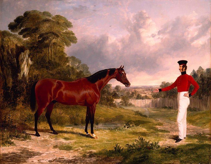 A Soldier with An Officer's Charger by John Frederick Herring Sr. — Oil Painting Reproduction