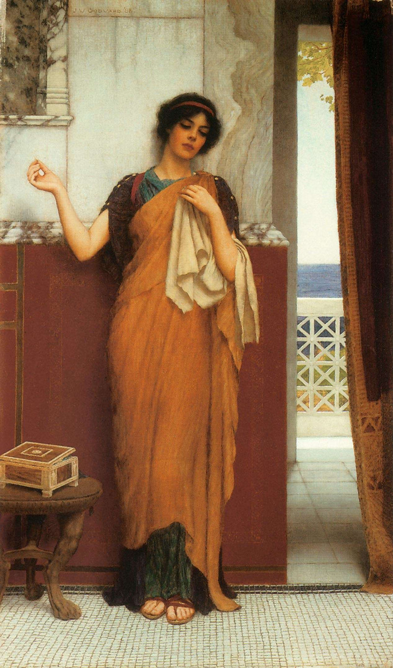A Stitch in Time (Idle Thoughts) by John William Godward — Oil Painting Reproduction