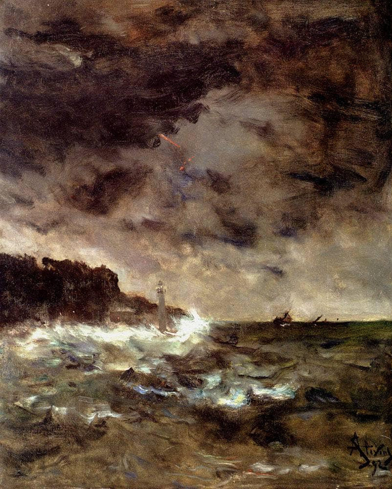 A Stormy Night by Alfred Stevens — Oil Painting Reproduction