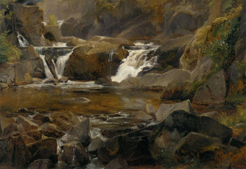 A stream with dam in Auvergne by Theodore Rousseau — Oil Painting Reproduction