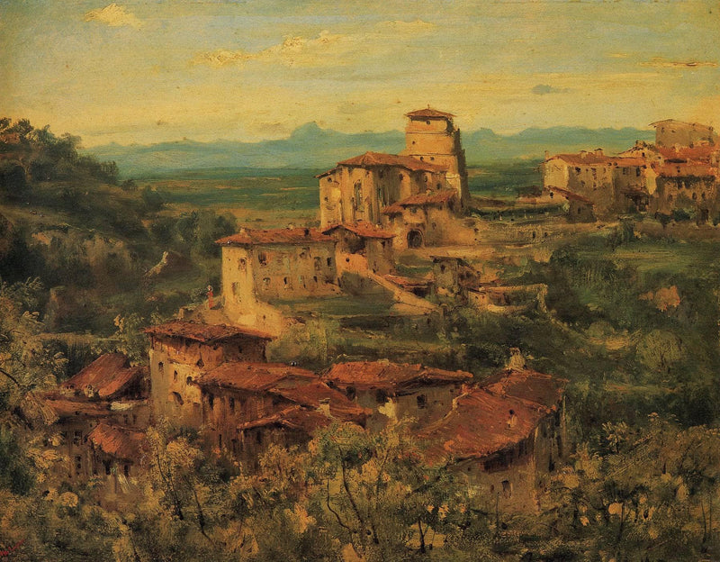 A town Thiers by Theodore Rousseau — Oil Painting Reproduction