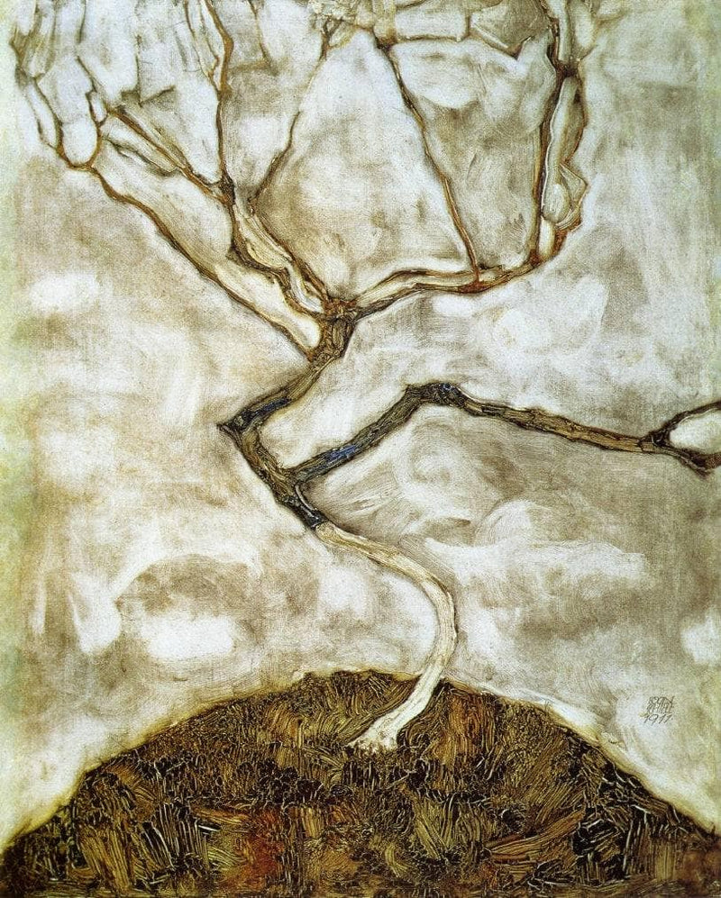 A Tree in Late Autumn by Egon Schiele — Oil Painting Reproduction