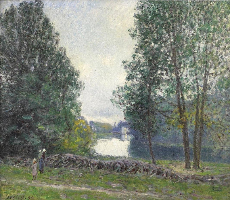 A Turn of the River Loing, Summer by Alfred Sisley — Oil Painting Reproduction
