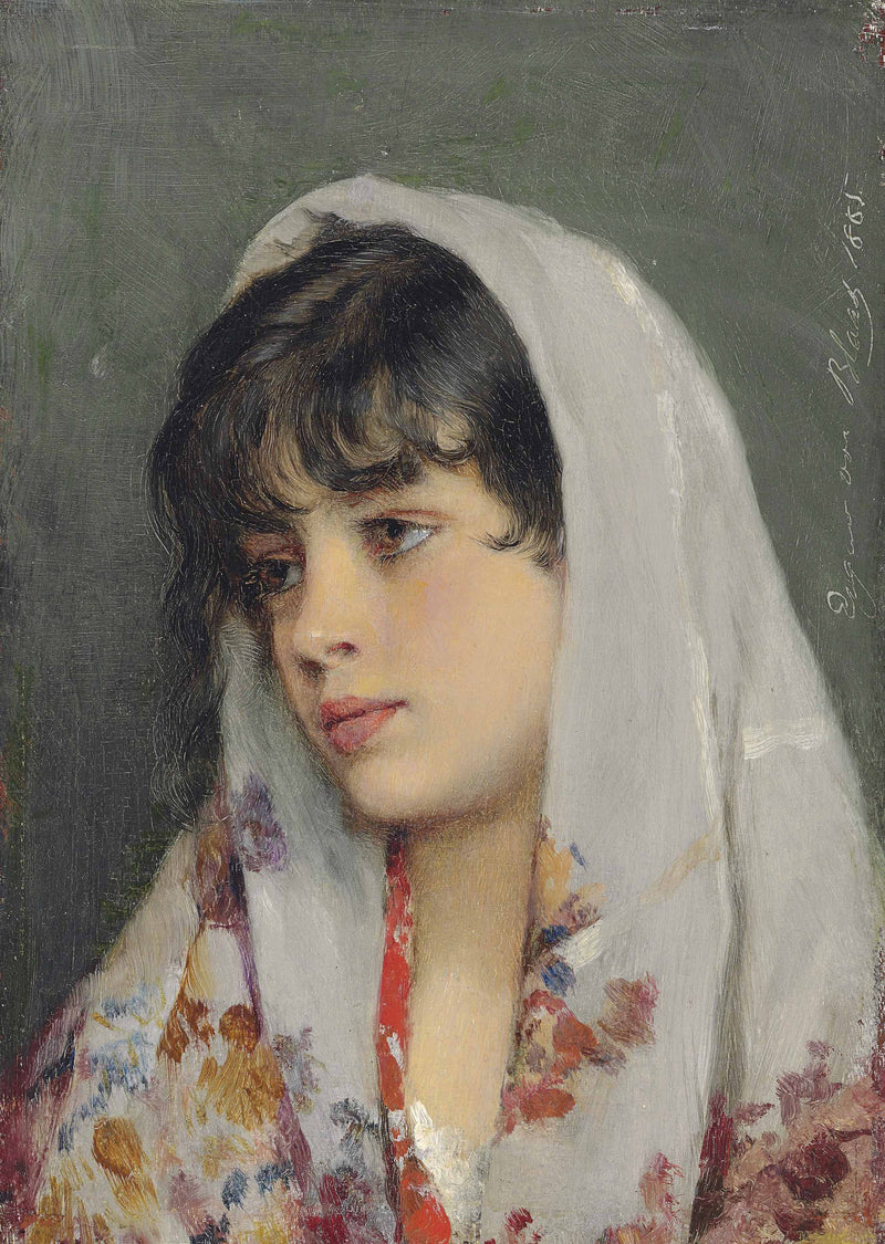A Venetian beauty by Eugene de Blaas — Oil Painting Reproduction