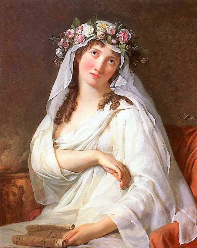 A Vestal Virgin Crowned With Flowers by Jacques-Louis David — Oil Painting Reproduction
