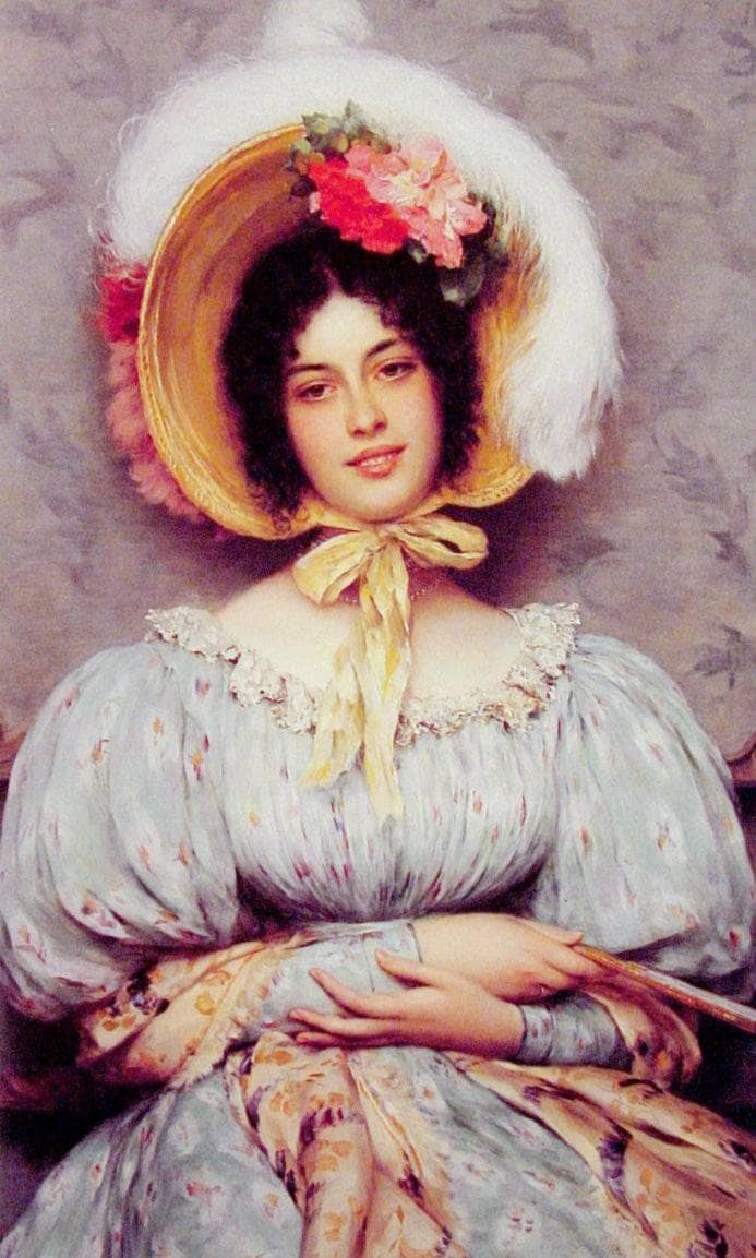A Viennese Beauty by Eugene de Blaas — Oil Painting Reproduction