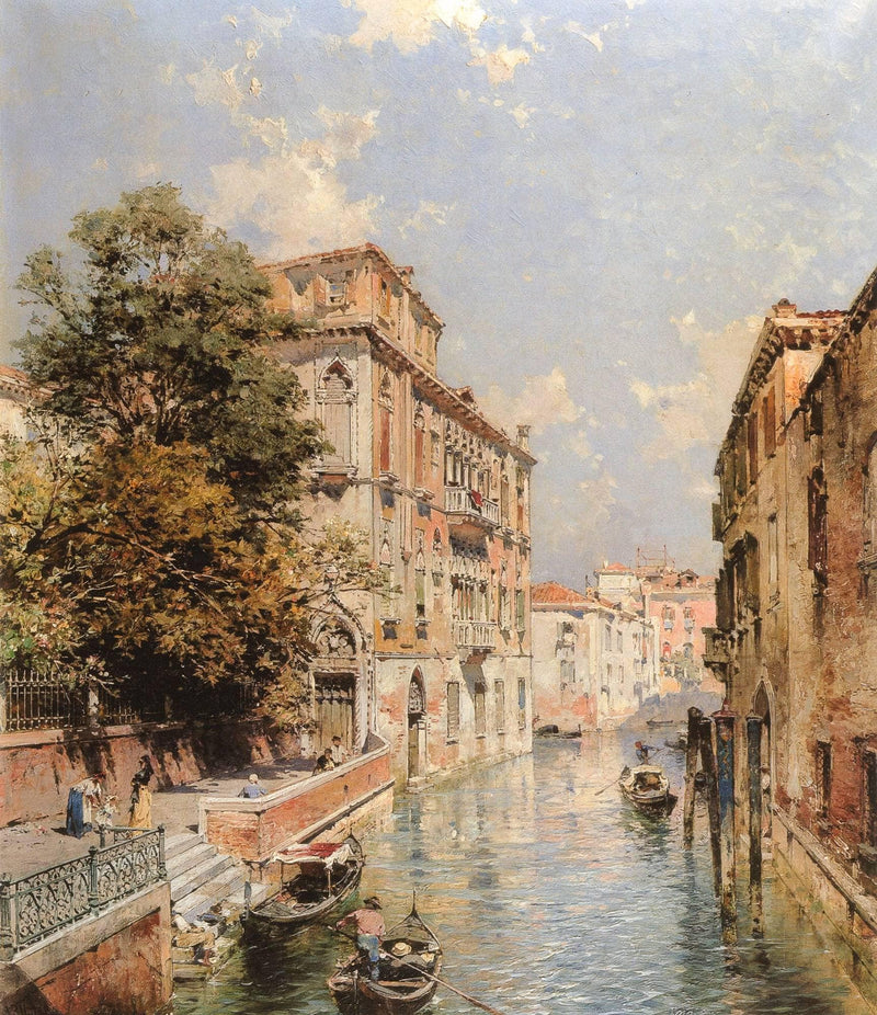 A View in Venice, Rio S. Marina by Franz Richard Unterberger — Oil Painting Reproduction