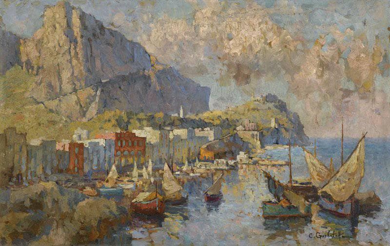 A View of Capri by Konstantin Gorbatov — Oil Painting Reproduction