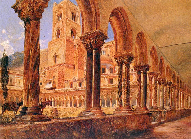 A View Of Monreale, Above Palermo by Rudolf von Alt — Oil Painting Reproduction