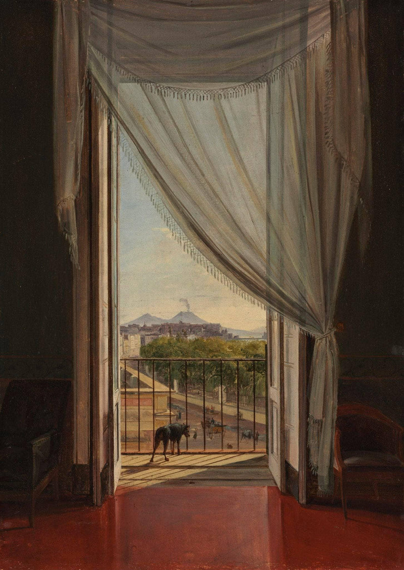 A View of Naples through a Window by Franz Ludwig Catel — Oil Painting Reproduction