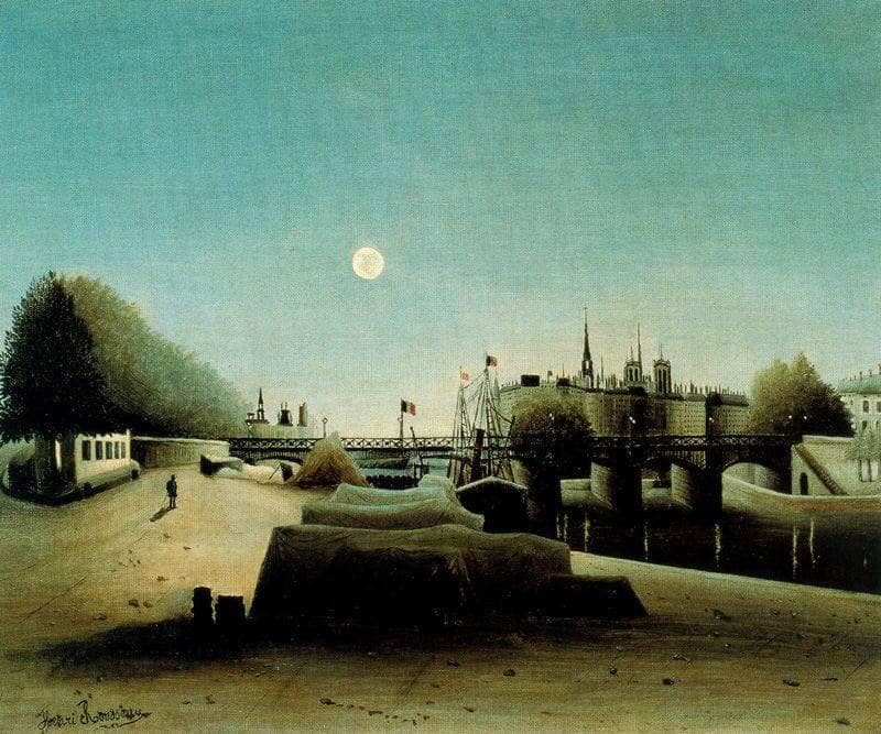 A View of the Ile Saint Louis from Port Saint Nicolas Evening by Henri Rousseau — Oil Painting Reproduction