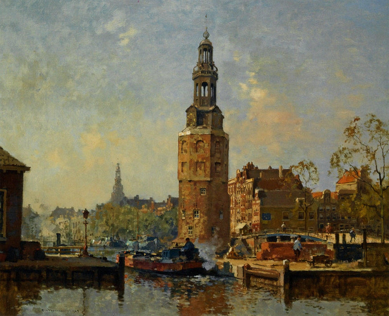 A View of the Montelbaanstoren Amsterdam by Cornelis Vreedenburgh — Oil Painting Reproduction