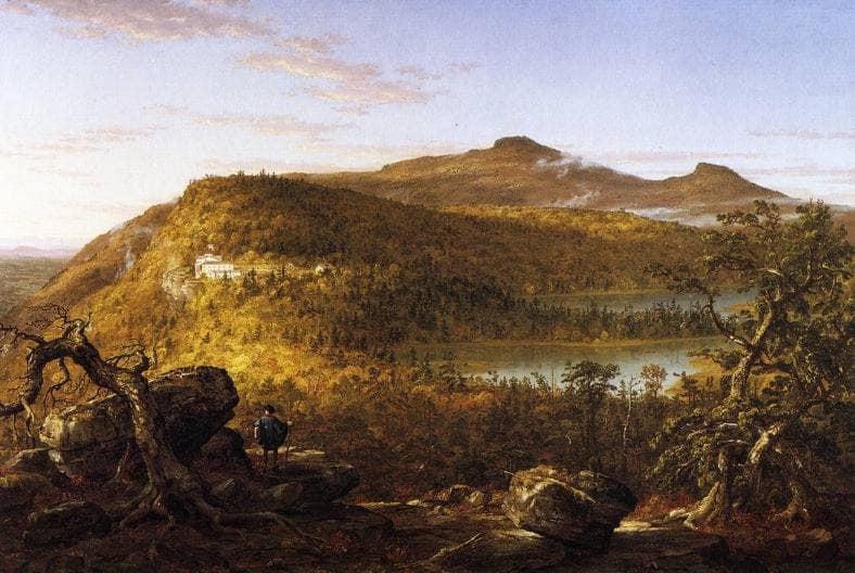 A View of the Two Lakes and Mountain House, Catskill Mountains, Morning by Thomas Cole — Oil Painting Reproduction