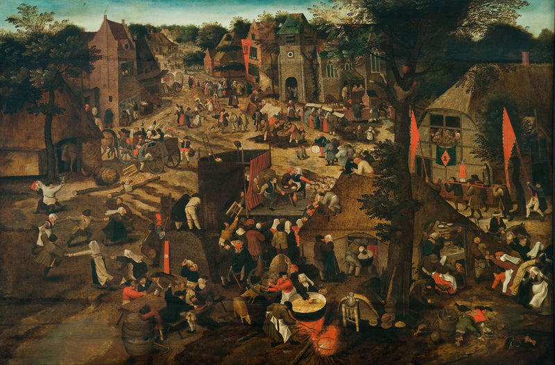 A Village Fair (Village festival in Honour of Saint Hubert and Saint Anthony) by Pieter Brueghel the Younger — Oil Painting Reproduction