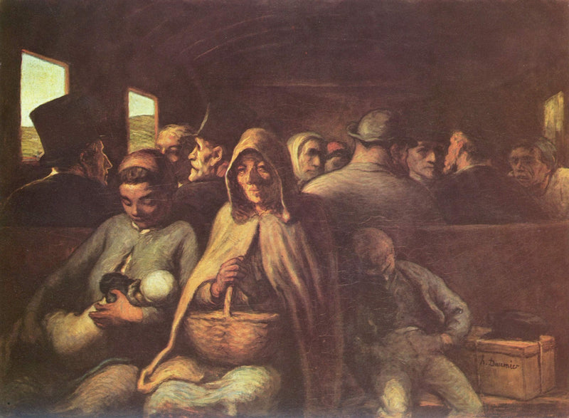 A Wagon of the Third Class by Honore Daumier — Oil Painting Reproduction