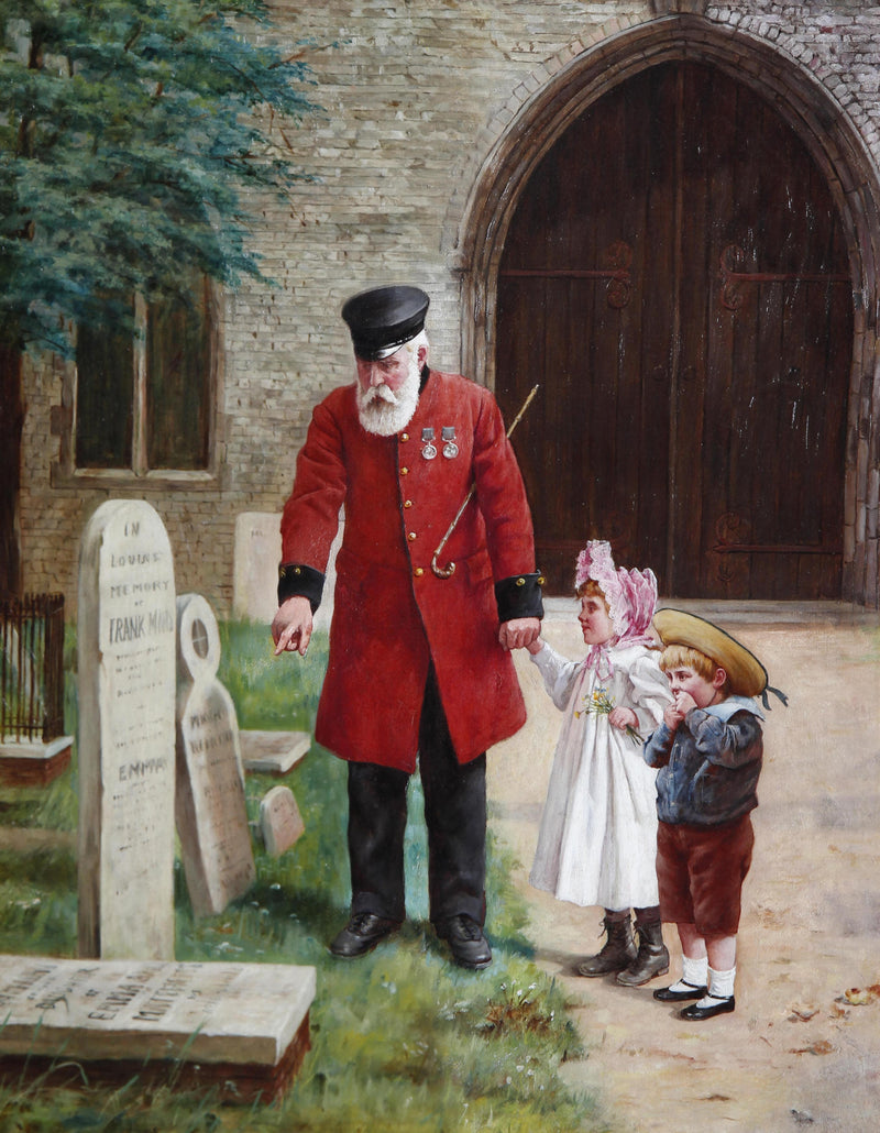 A Walk with Grandpa by Augustus Edwin Mulready — Oil Painting Reproduction