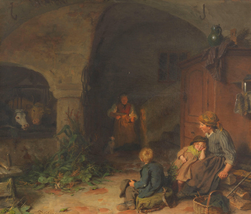 A warm meal by Felix Schlesinger — Oil Painting Reproduction