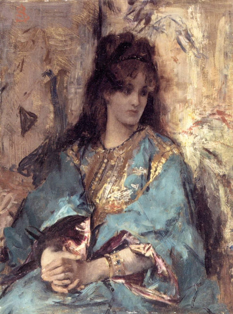 A Woman Seated in Oriental Dress by Alfred Stevens — Oil Painting Reproduction