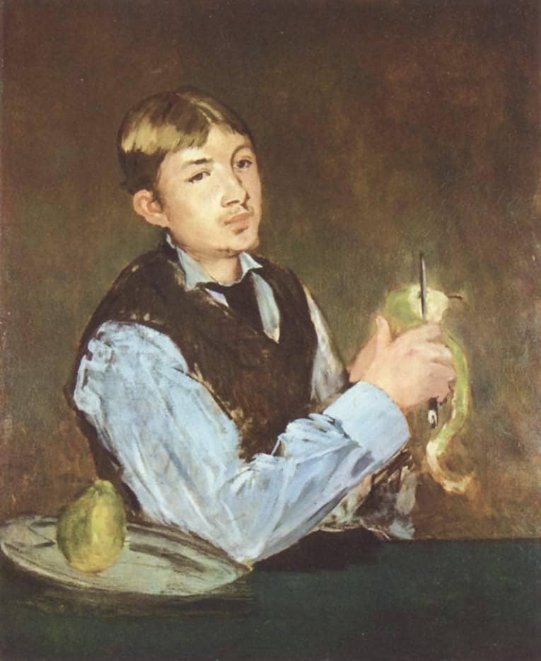 A young man peeling a pear (Portrait Of Leon Leenhoff) by Edouard Manet — Oil Painting Reproduction