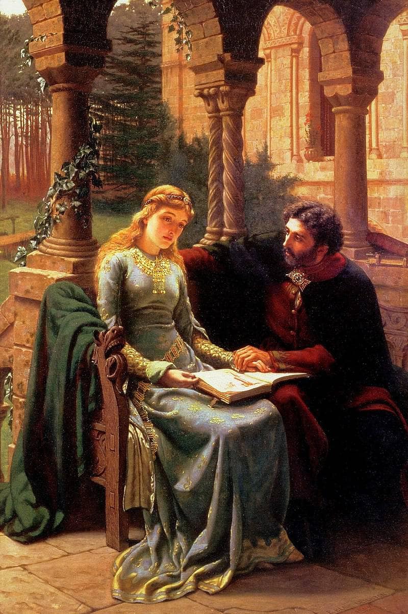 Abelard and His Pupil Heloise by Edmund Blair Leighton — Oil Painting Reproduction