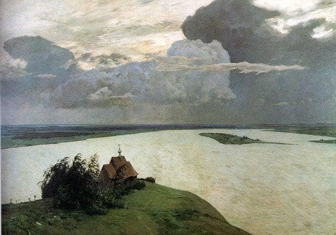 Above the eternal tranquility by Isaac Levitan — Oil Painting Reproduction