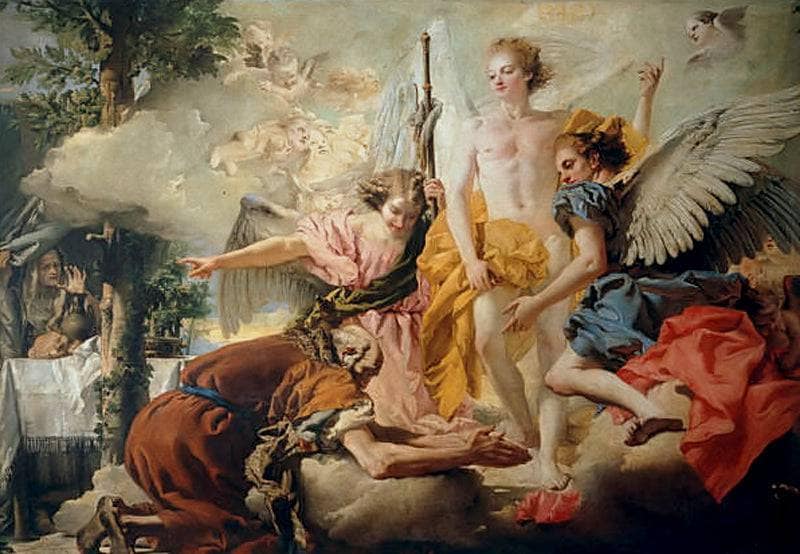 Abraham and the Three Angels by Giovanni Domenico Tiepolo — Oil Painting Reproduction