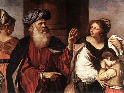 Abraham Casting Out Hagar and Ishmael in living room