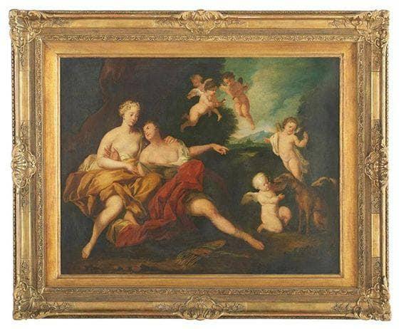 Venus and Adonis by Jacopo Amigoni — Oil Painting Reproduction